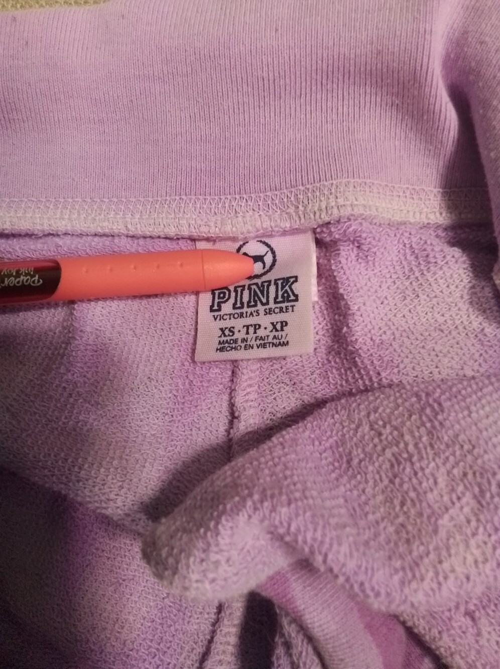 Vintage Pink Victorias Secret Lavender Zebra Print Lounge Shorts with Drawstring - Picture 3 of 3